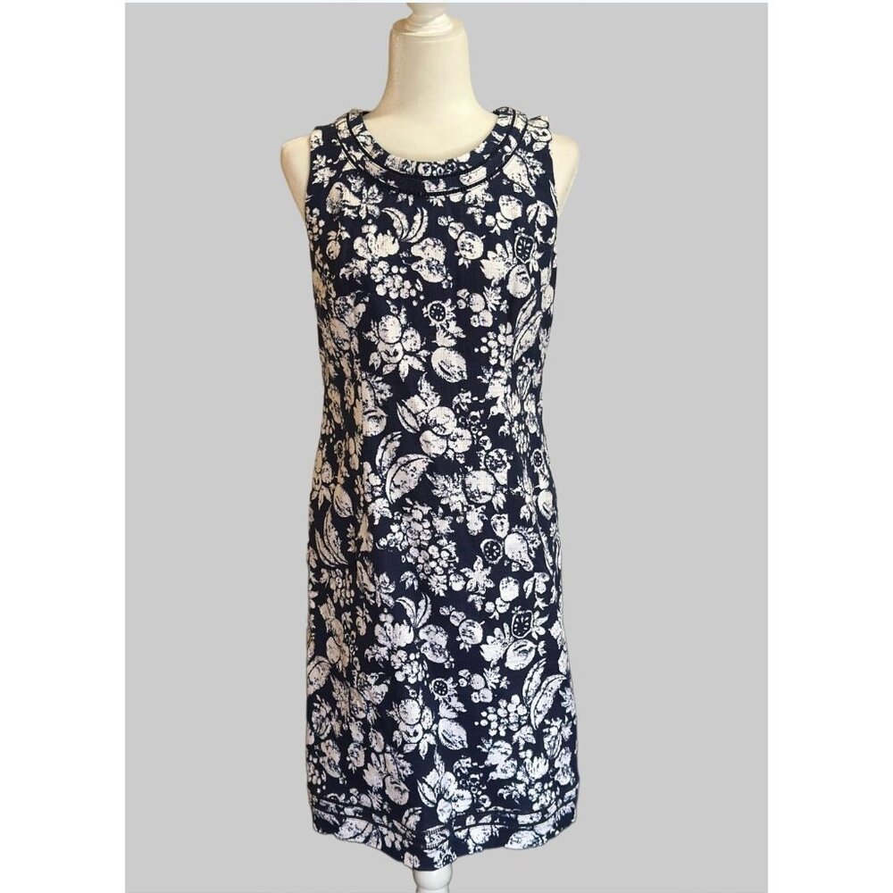 Talbots Lined Mixed Fruit Textured Shift Dress Sz… - image 2